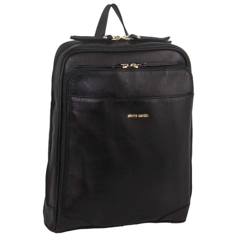Load image into Gallery viewer, Pierre Cardin Rustic Womens Leather Backpack Bag Handbag Back Pack Travel  - Black-1

