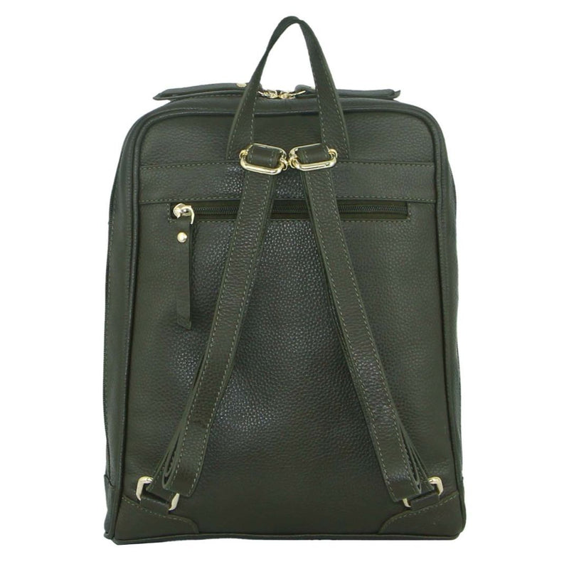 Load image into Gallery viewer, Pierre Cardin Rustic Womens Leather Backpack Bag Handbag Back Pack Travel  - Olive-2

