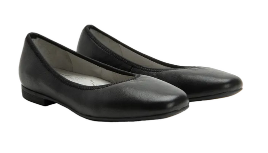 Alegria Arielle Leather Flats Shoes in Black-1