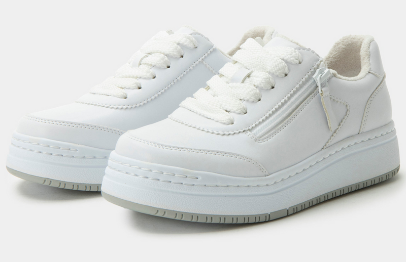Load image into Gallery viewer, Alegria Averie Retro Classic Sneaker w/ Side Zip Everyday Walking Shoes in White-1
