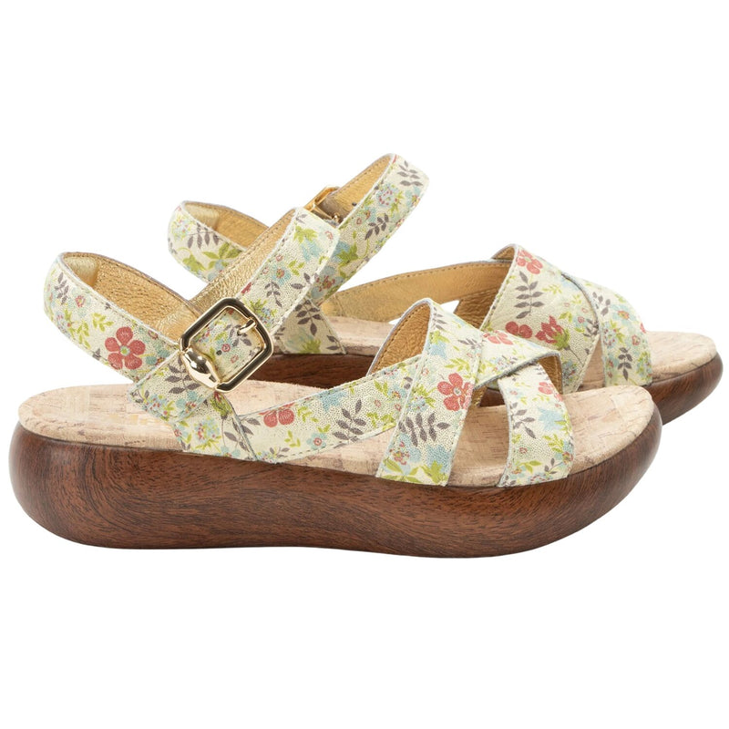 Load image into Gallery viewer, Alegria Bianca Womens Comfort Rocker Sole Leather Sandals in Good As Gold-3
