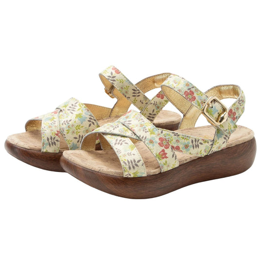 Alegria Bianca Womens Comfort Rocker Sole Leather Sandals in Good As Gold-1