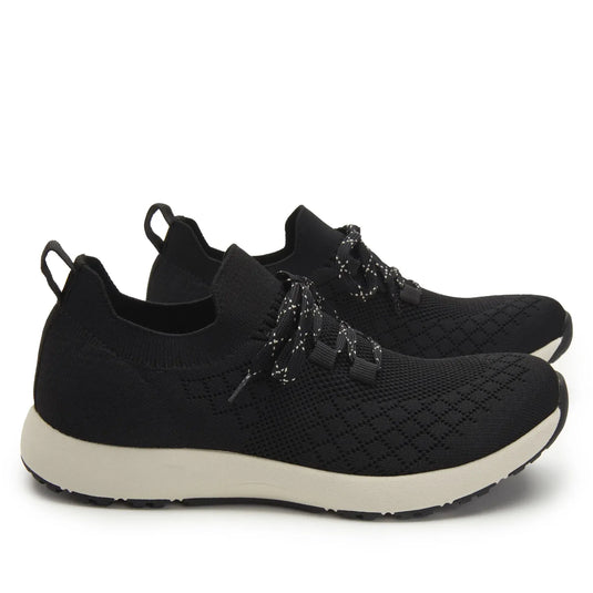 TRAQ Froliq Womens Walking Shoes Knit Lace-Up Lightweight Cushioned in Black-4