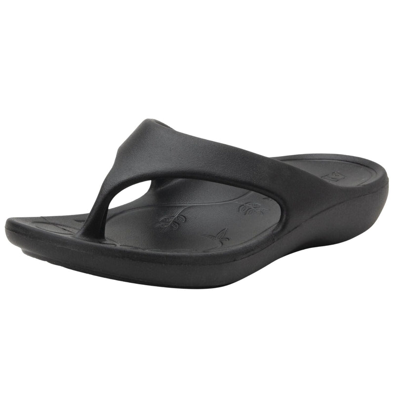 Load image into Gallery viewer, TRAQ Ode Womens Sandals Lightweight EVA Arch Support Comfort Thong in Black-0
