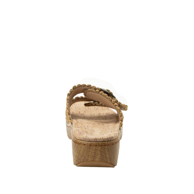 Load image into Gallery viewer, Alegria Oona Womens Slide Sandals Raffia Adjustable Comfort Non Slip 1.75" Heel in Natural-4
