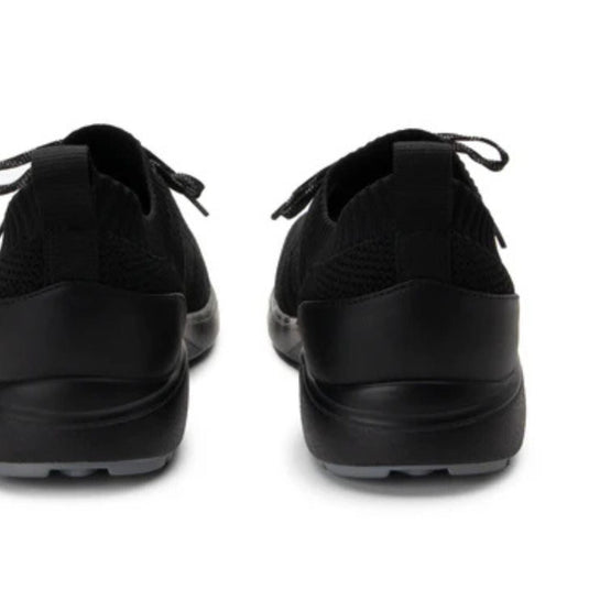 PEAQ Mens Smart Shoes Q-Chip Smart Step Counter Knit Lace-Up Sneakers in Black-3
