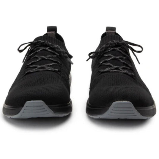 PEAQ Mens Smart Shoes Q-Chip Smart Step Counter Knit Lace-Up Sneakers in Black-4
