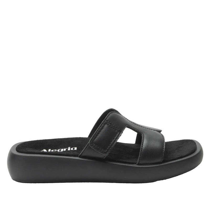 Load image into Gallery viewer, Alegria Portia Women’s Sandals Leather Adjustable Strap Comfort Slip-On in Black-4
