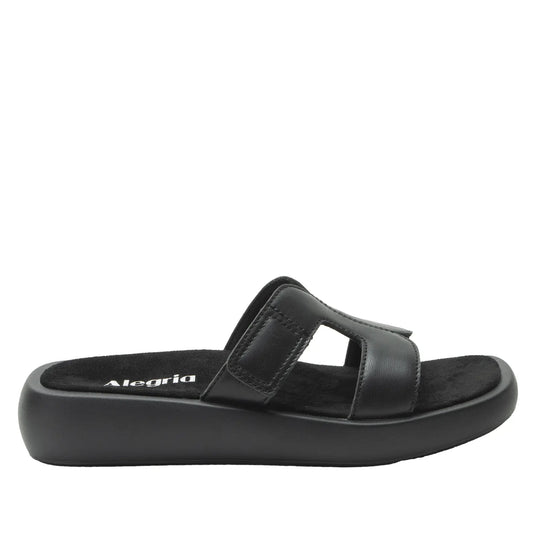 Alegria Portia Women’s Sandals Leather Adjustable Strap Comfort Slip-On in Black-4