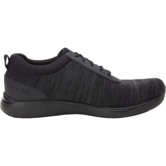 Alegria Quantum Mens Knit Lace-Up Smart Shoes w/ Q-Chip Pedometer in Blackout-3