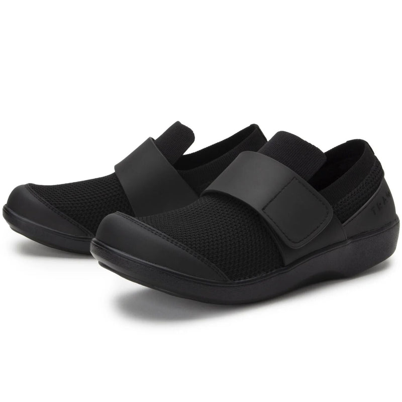 Load image into Gallery viewer, TRAQ Qwik Mens Smart Shoes Hook &amp; Loop Q-Sport Rocker Slip-Resistant in Blackout-3
