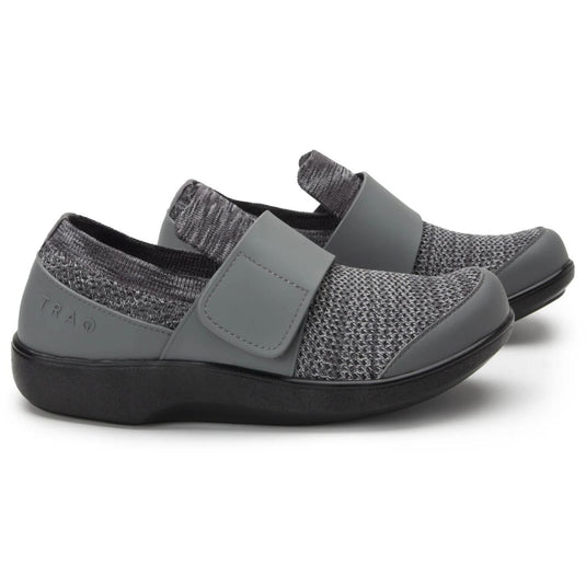 Alegria TRAQ Qwik Womens Walking Shoes Breathable Knit Slip-On in Charcoal-4