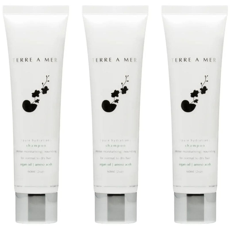 Load image into Gallery viewer, 3x Terre A Mer Pure Hydration Amino Acid/Argan Oil Shampoo - 60ml Travel Size-0

