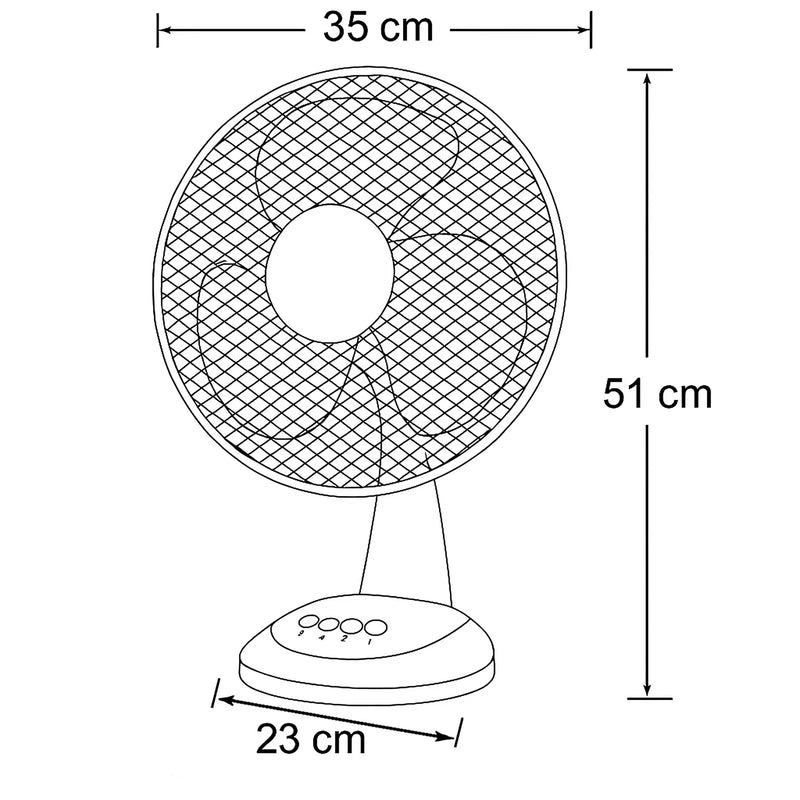Load image into Gallery viewer, 4x Sheffield 30cm Desk/Table Fan with 3 Speed Settings in White (PL705)-2
