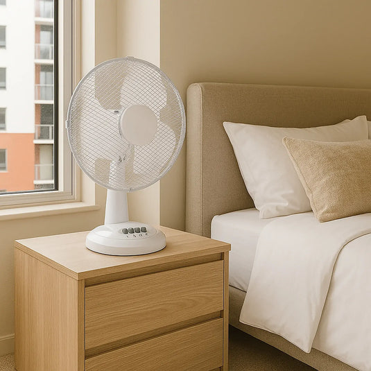 4x Sheffield 30cm Desk/Table Fan with 3 Speed Settings in White (PL705)-4