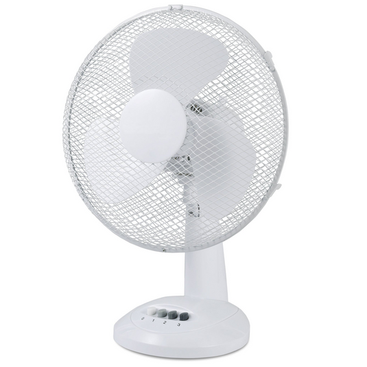 Sheffield 30cm Desk/Table Fan with 3 Speed Settings in White (PL705)-1