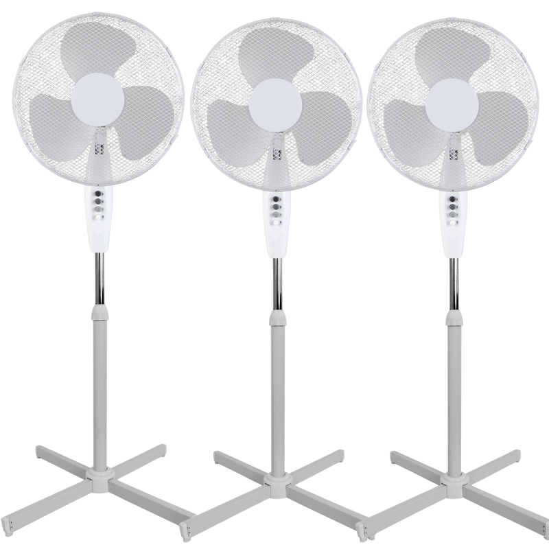 Load image into Gallery viewer, 3x Sheffield 1.25m Tall Pedestal Oscillating Fan Self Standing w/ 40cm Head in White-0
