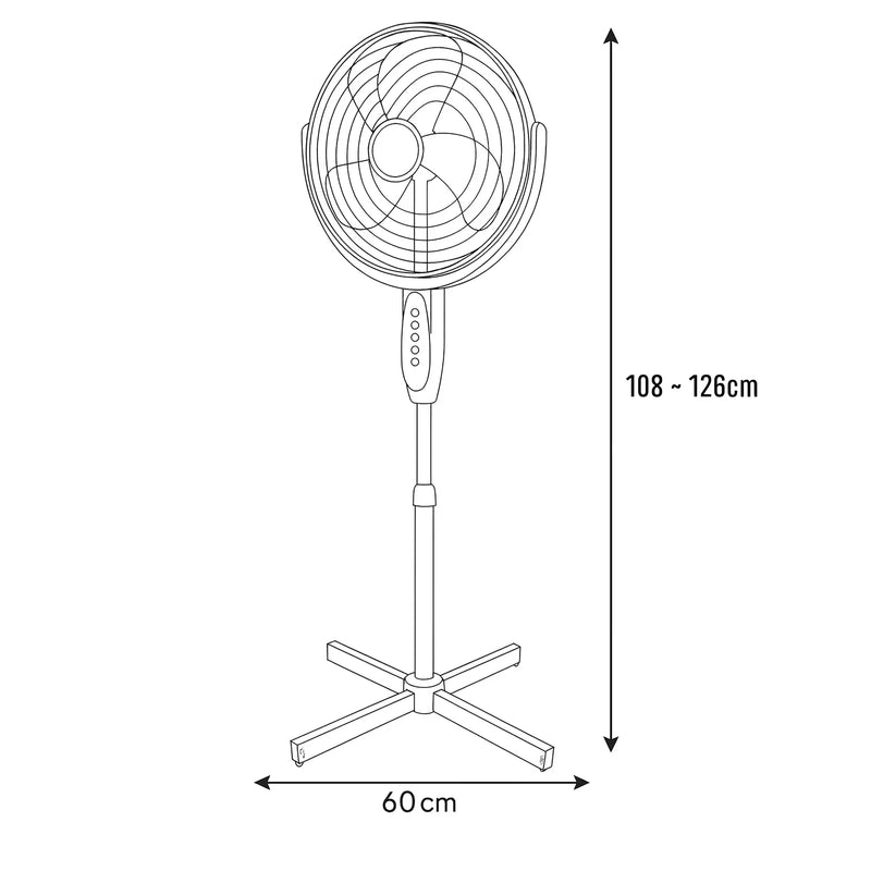 Load image into Gallery viewer, 3x Sheffield 1.25m Tall Pedestal Oscillating Fan Self Standing w/ 40cm Head in White-2
