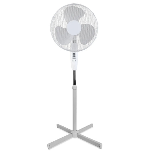 Sheffield 1.25m Tall Pedestal Oscillating Fan Self Standing w/ 40cm Head in White-4