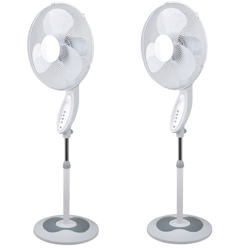 Load image into Gallery viewer, 2x Sheffield Height Adjustable Pedestal Fan w/ Remote Control Oscillating Self Standing in White-1
