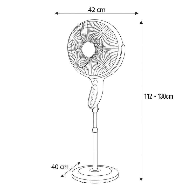 Load image into Gallery viewer, Sheffield Height Adjustable Pedestal Fan w/ Remote Control Oscillating Self Standing in White-3
