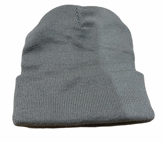 PLAIN BEANIE Unisex Mens Womens Winter Warm Hat Ski Cap Knit One Size - Grey-1