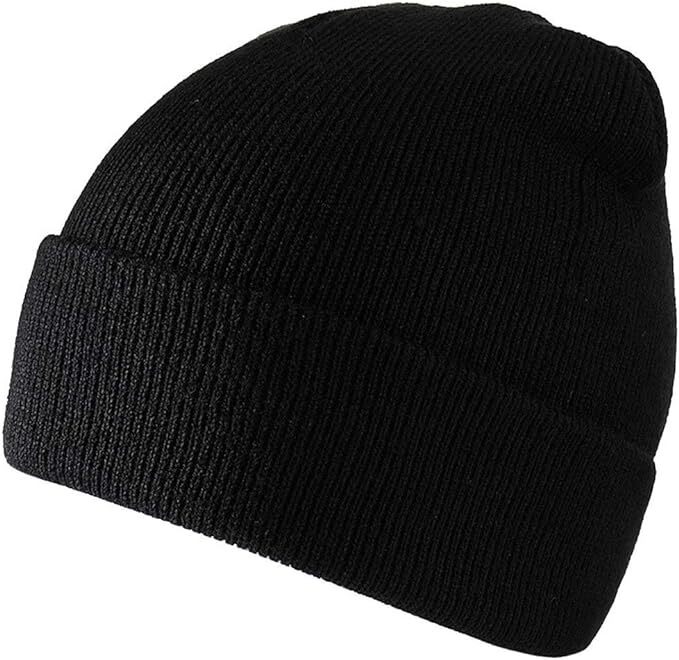 Load image into Gallery viewer, PLAIN BEANIE Unisex Mens Womens Winter Warm Hat Ski Cap Knit One Size - Black-4
