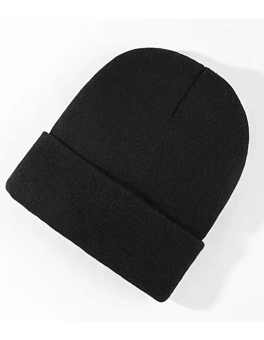 PLAIN BEANIE Unisex Mens Womens Winter Warm Hat Ski Cap Knit One Size - Black-3