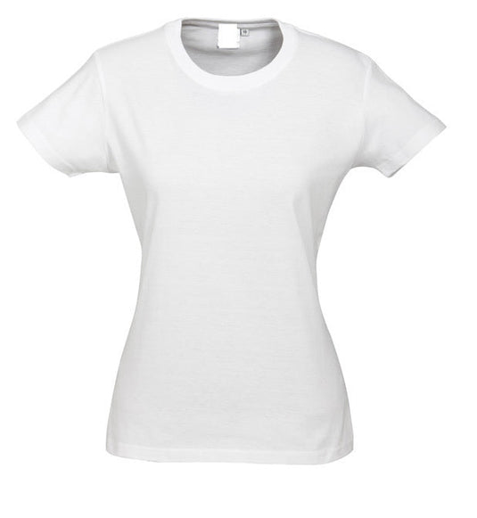 Womens PLAIN T-SHIRT 100% COTTON Tee Short Sleeve Basic Ladies Top Blank-56