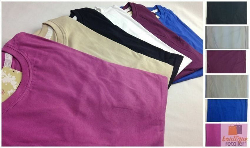 Load image into Gallery viewer, Womens PLAIN T-SHIRT 100% COTTON Tee Short Sleeve Basic Ladies Top Blank-1

