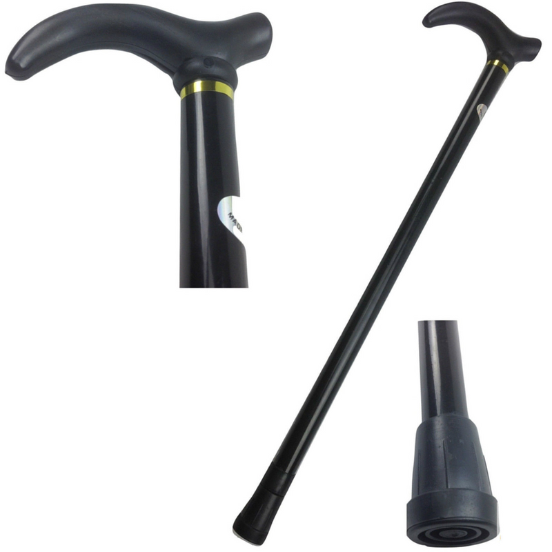 Load image into Gallery viewer, Metal WALKING STICK Travel Extendable Pole Compact Adjustable Lightweight - Black-0
