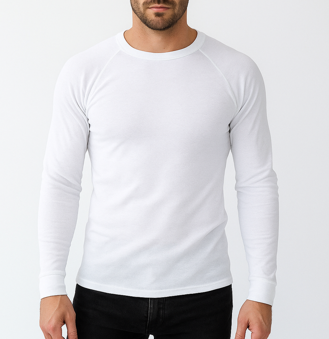 Sherpa Mens Long Sleeve Polypro Thermal Baselayer Top in White-0
