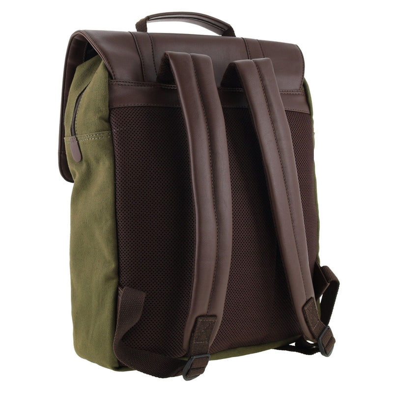 Load image into Gallery viewer, POLICE Messenger Backpack Bag with Laptop Computer Sleeve in Dark Olive-2
