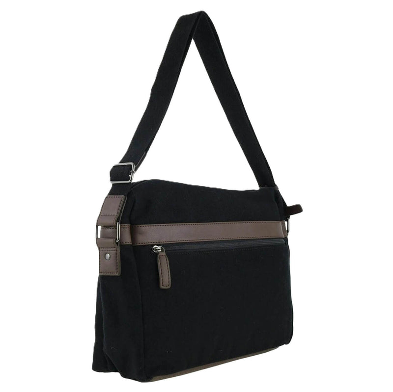 Load image into Gallery viewer, POLICE Wings Canvas Mens Messenger Business Bag w/ Laptop Computer Section in Black-4
