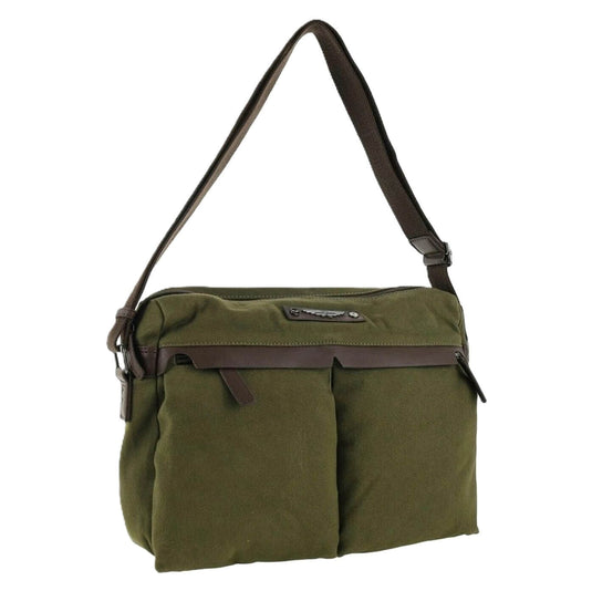 POLICE Wings Canvas Mens Messenger Business Bag w/ Laptop Computer Section in Dark Olive-1