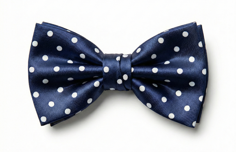 Load image into Gallery viewer, Formalaties Luxury Satin Polka Dot Bow Tie &amp; Pocket Square in Navy/White (Set of 2)-3
