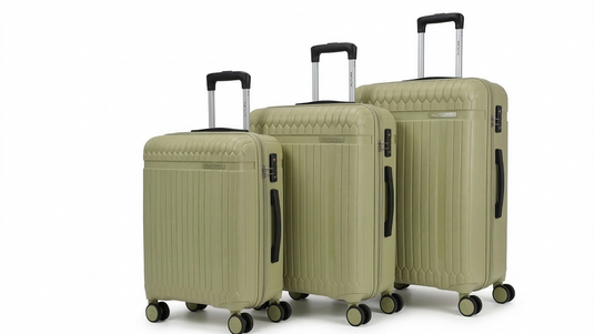 FUTURA 3pcs Set Luggage Trolley Suitcases Travel Bags 20/24/28" - Olive-0
