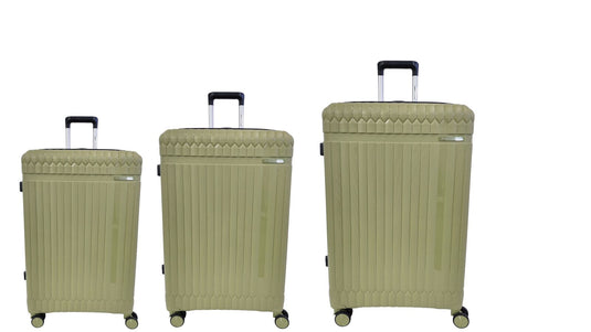 FUTURA 3pcs Set Luggage Trolley Suitcases Travel Bags 20/24/28" - Olive-3