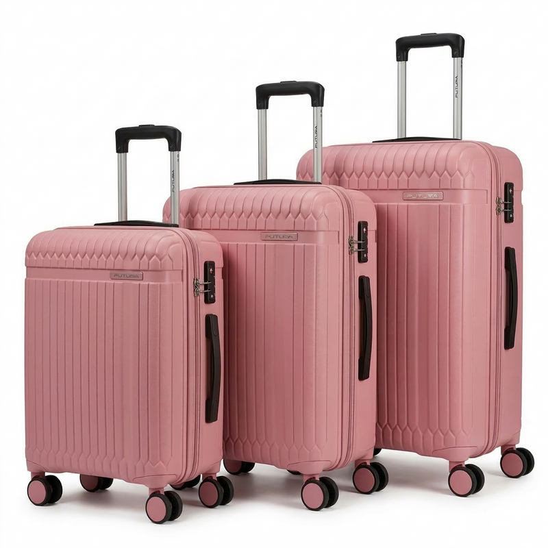 Load image into Gallery viewer, FUTURA 3pcs Set Luggage Trolley Suitcases Travel Bags 20/24/28" - Pastel Pink-1
