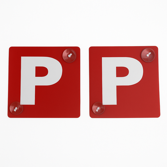 2x RED P PLATES Suction Probationary Car Window Signs for VIC/WA (Victoria & Western Australia)-1