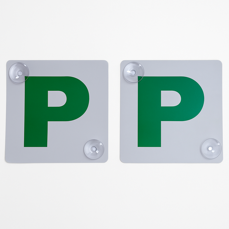 Load image into Gallery viewer, 2x GREEN P PLATES Suction Probationary Car Window Signs for NSW (New South Wales)-0
