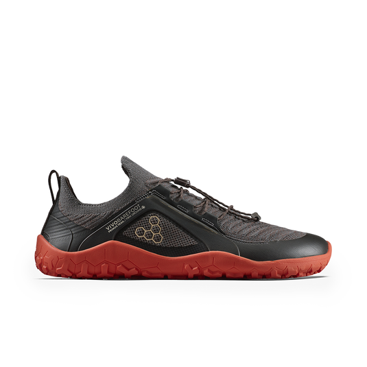 Vivobarefoot Primus Trail Knit FG Mens Obsidian/Cherry Tomato-0