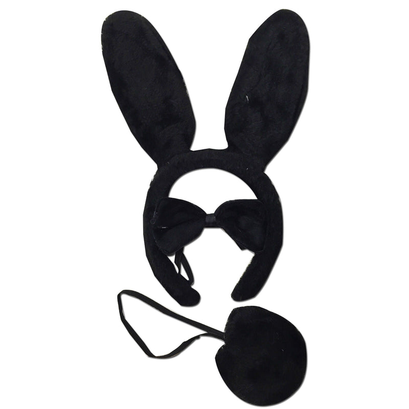 Load image into Gallery viewer, 3 Piece Black Rabbit Set Animal Costume Dress Up Party Bow Tie Tail Ears Book Week-2
