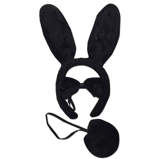 3 Piece Black Rabbit Set Animal Costume Dress Up Party Bow Tie Tail Ears Book Week-2
