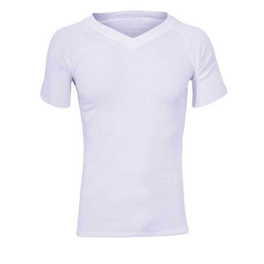 Sherpa Mens Polypro Short Sleeve V Neck Thermal Top Baselayer in White-3