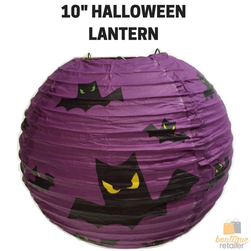 Load image into Gallery viewer, 10" HALLOWEEN LANTERN Decoration Paper Party Decor Bats Hanging New-0
