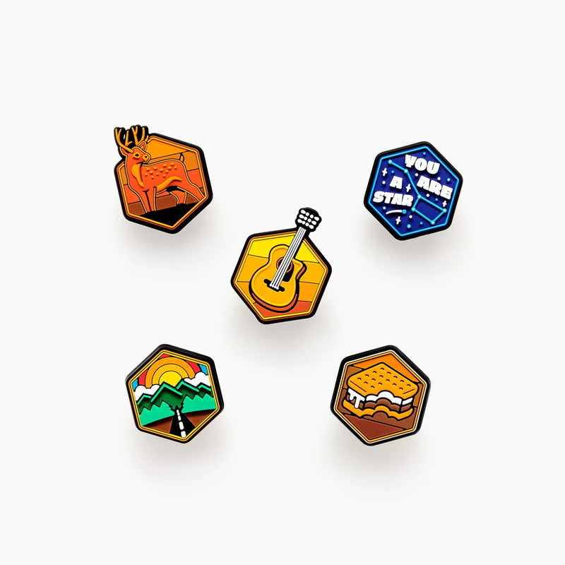 Load image into Gallery viewer, Joybees Popinz 5 Pack Shoe Charms Outdoor Adventure Theme in Camp Collection-1
