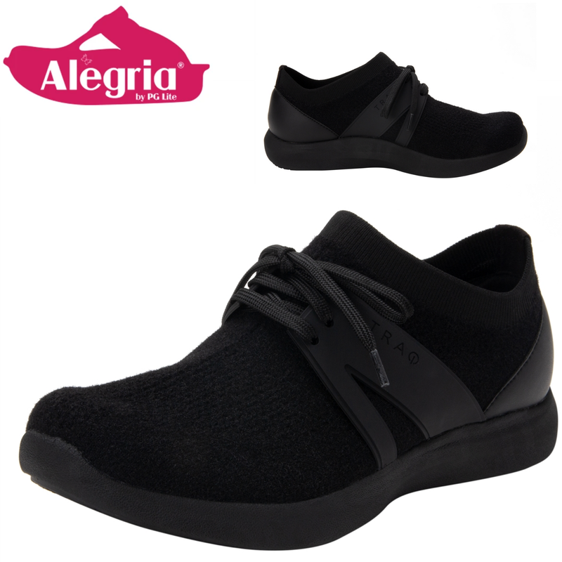 Load image into Gallery viewer, Traq By Alegria Womens Qool Comfort Smart Walking Shoe Sneaker - Fuzz Black-1
