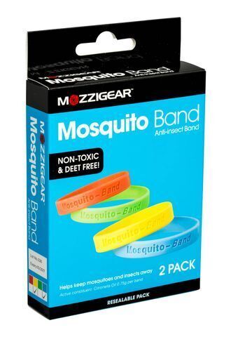 Mozzigear Mosquito Band Repellent Wrist Band Camping Hiking Non-Toxic 2pk-1
