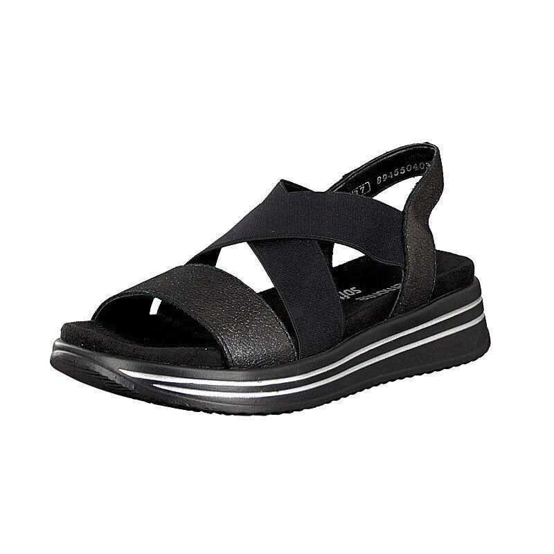 Load image into Gallery viewer, Remonte Womens Sandals Shoes Summer Removable Insole Light Soft - Black-6
